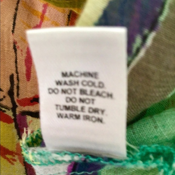 Cato long sleeve top very artistic detail size Large 💋green orange summe - Picture 5 of 7